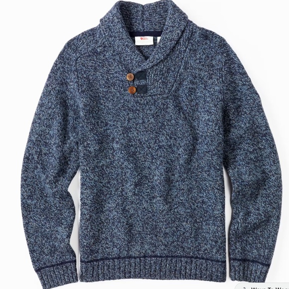Fjallraven Sz L Blue Lada Shawl Wool Pullover Sweater - Picture 1 of 10